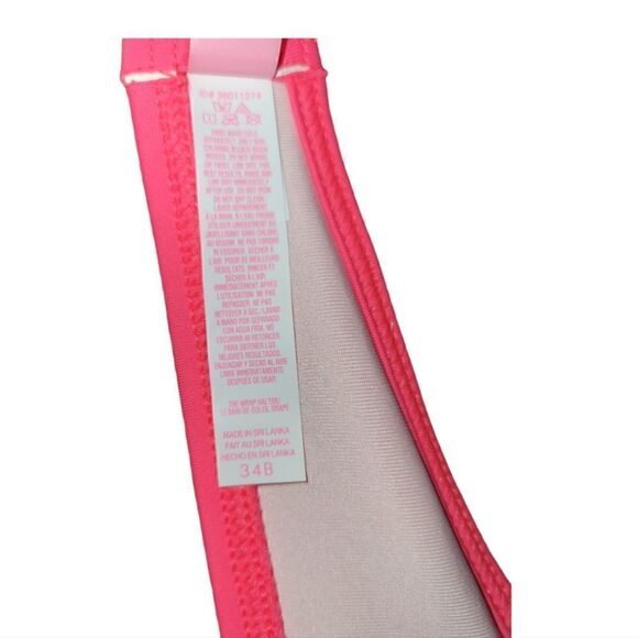 NWOT Victoria's Secret Hot Pink Wrap Around Halter Bikini Top and Bottoms 34B M - Picture 7 of 11